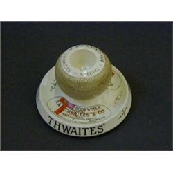 A BREWERY ADVERTISING MATCH STRIKER, 'Thwaites Soda Water', maker Hancock and Corfield, (s.d.) di...
