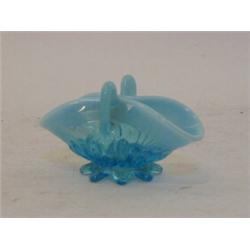 A BLUE OPALINE BASKET, c.1880, height 6cm  £20-30...
