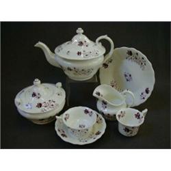 A TEA AND COFFEE SERVICE, c.1820, tea pot and cover, sugar and cover, cream jug and waste bowl, p...