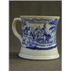 Image 1 : A PEARLWARE WAISTED MUG, c.1825, blue transfer hunting subjects, height 11cm  £100-120...