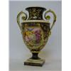 Image 1 : A BLOOR DERBY CAMPANA VASE, on square socle base, deep blue ground, gilding reserving a floral pa...