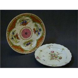 A CHAMBERLAINS WORCESTER PLATE, c.1815, Japan pattern, script mark and '75', with a repaired Chel...