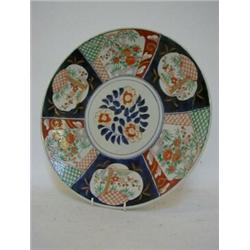 A PAIR OF ORIENTAL EXPORT CHARGERS, Meiji period, Imari decorated, diameters 37cm (2)  £50-80...