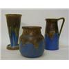 Image 1 : A DENBY 'ORIENT WARE' JUG, a tapered vase and baluster vase, heights 18cm 20cm and 15cm (3)  £30-...