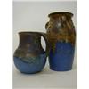 Image 1 : A DENBY 'ORIENT WARE' TRIPLE RING HANDLED BALUSTER VASE, (s.d.) and a jug, height 36cm and 24cm (...
