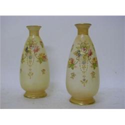 A PAIR OF CROWN DEVON BALUSTER VASES, 'Wye' pattern, height 24cm (2)  £30-40...
