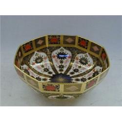 A ROYAL CROWN DERBY OCTAGONAL DISH, No.1128, XLII, length 21cm  £200-300...