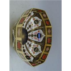 A ROYAL CROWN DERBY OCTAGONAL DISH, No.1128, LVI, length 24cm  £300-400...