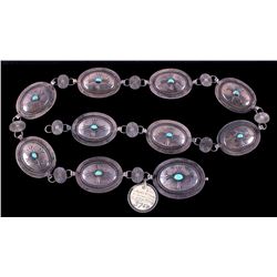 Navajo Old Pawn Silver & Turquoise Concho Belt