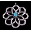 Image 3 : Navajo Sand Cast Turquoise & Silver Pendant