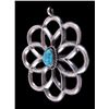 Image 5 : Navajo Sand Cast Turquoise & Silver Pendant