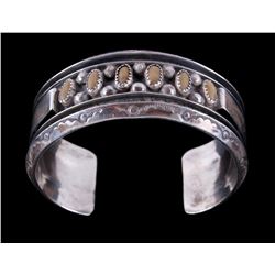 Navajo Silver Bracelet with Ivory Stones