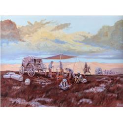 Montana Cowboy Dinner by Fred Fellows Original Art