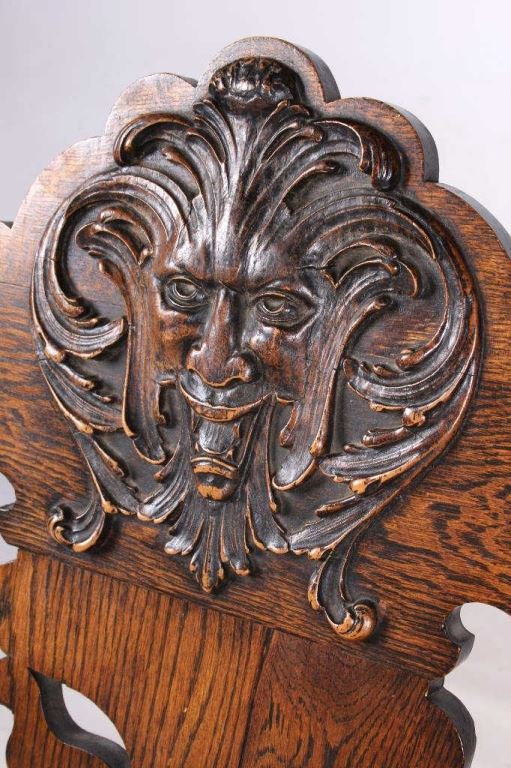 Man of the North Wind Carved Chair 19th Century