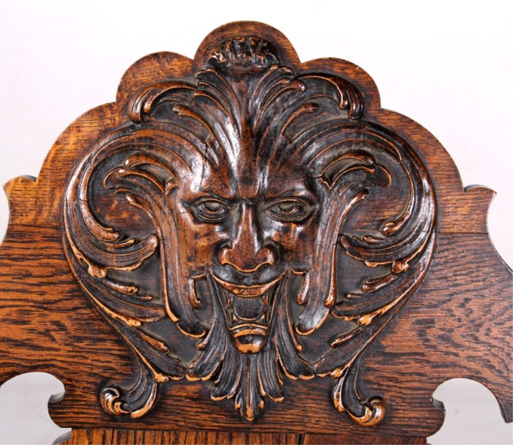 Man of the North Wind Carved Chair 19th Century