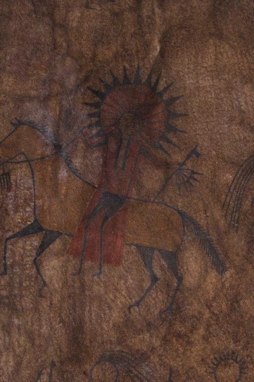 MandanArikara Painted Buffalo Robe circa 1900