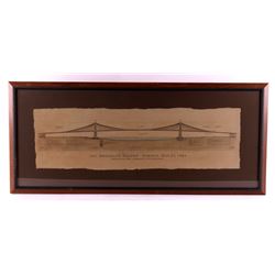Framed Brooklyn Bridge Architectural Print