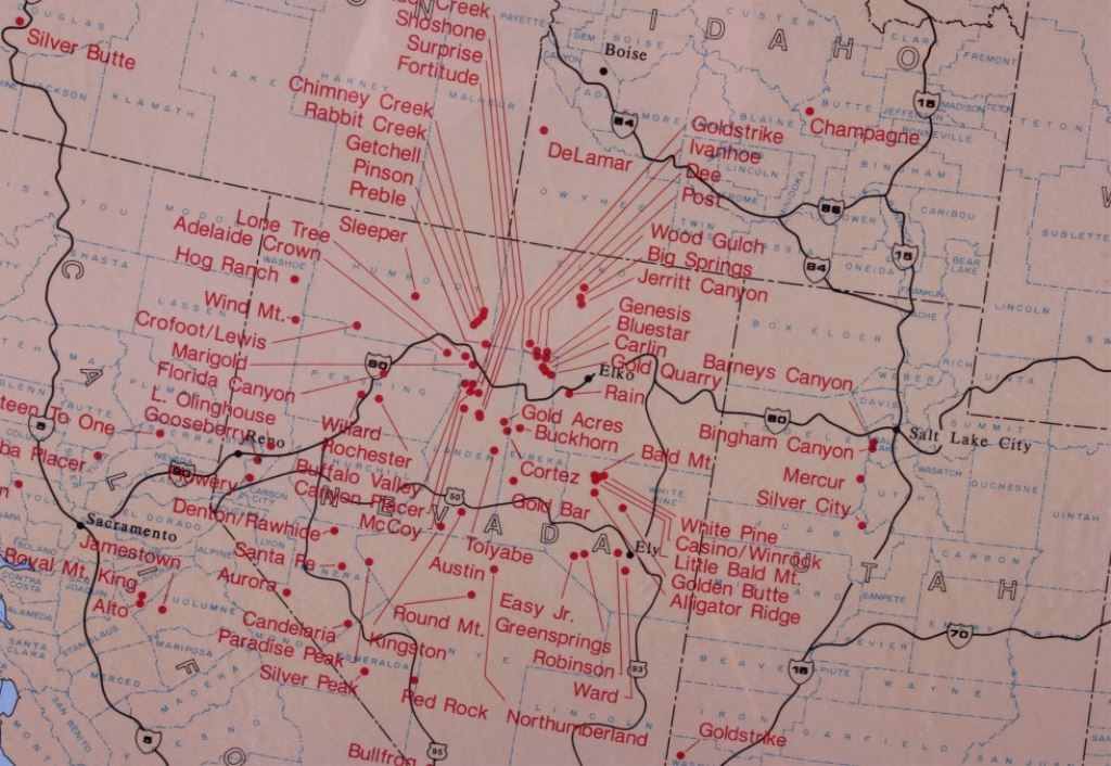 Precious Metals Mining Map of the Western U.S.