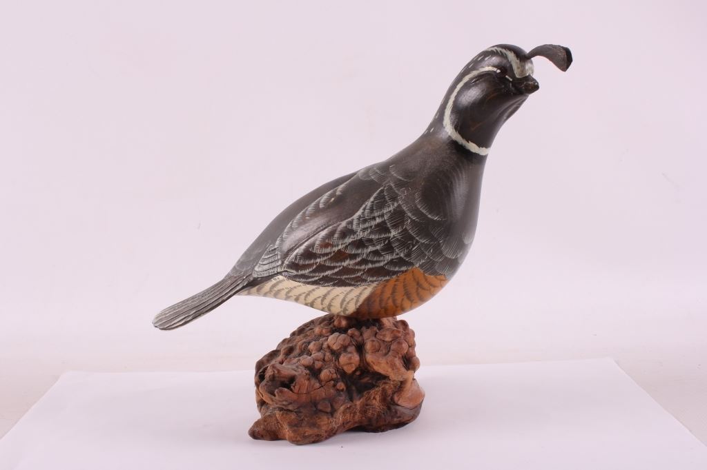 Wooden Carved Quail by Big Sky Carvers