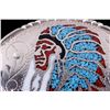 Image 3 : Inlaid Chip Turquoise & Coral SSI .88 Belt Buckle