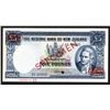Image 1 : Reserve Bank of New Zealand. Ca.1953-58, 5 Pounds. Specimen.
