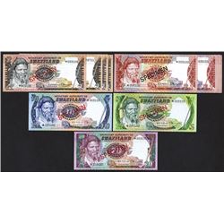 Monetary Authority of Swaziland, 1974, Lot of 20 Specimen & Issued Notes