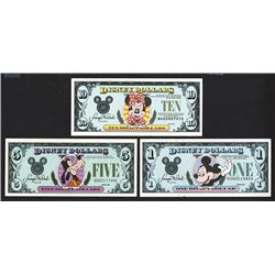 Disney Dollars. 1988-1990. Group of 3.