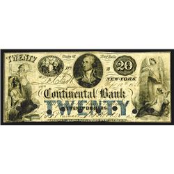 Continental Bank, $20, Sept. 10th, 1858.