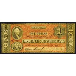 Importers and Traders Bank, $1, ca.1850's.
