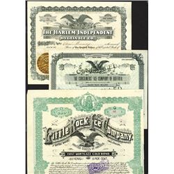 Ice Company Stock Certificate Trio