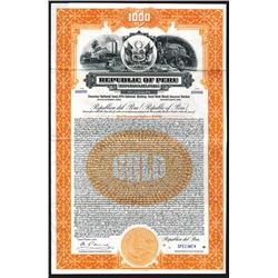 Republic of Peru 1928 Specimen Bond.