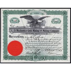 Mechanics Gold Mining and Milling Co., Cripple Creek Stock Certificate.