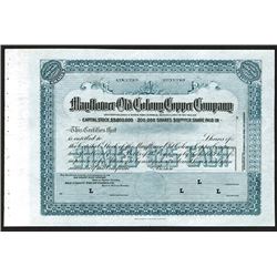 Mayflower-Old Colony Copper Company, ND (ca. 1900-1920) Specimen Stock Certificate.
