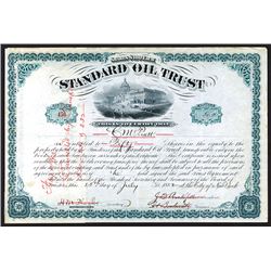 Standard Oil Trust, 1882 Stock Certificate with J.D. Rockefeller & Charles Pratt Signatures.