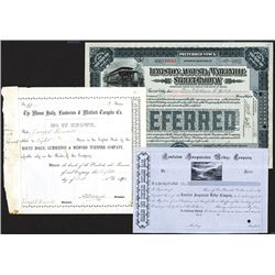 Lewiston, Augusta and Waterville Street Railway, 1916 Stock Certificate Plus a Friend.
