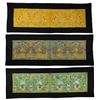 Image 1 : 3 Pcs of Chinese Embroidery w Gold Thread on Silk