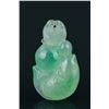 Image 1 : Fine Chinese Icy Jadeite Fish & Pearls Pendant