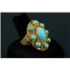 Image 2 : Chinese Filigree Ring in Turquoise Stones