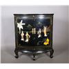 Image 1 : Black Lacquer Corner Cabinet Inlaid Hardstone