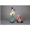 Image 3 : 3 Pieces Japanese Gold Gilt Plate and 2 Dolls