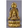 Image 2 : Chinese Gilt Bronze Figure of Three-Faced Buddha