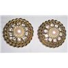 Image 1 : VINTAGE EARRINGS WITH PEARL CENTERS AND CLEAR STONES!! EARRINGS CAME OUT OF SAFE!!