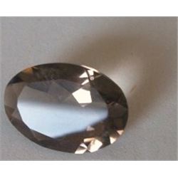 21.95 CARAT SMOKEY TOPAZ *RARE HUGE* OVAL CUT AND FACETED GEMSTONE!! GEMSTONE CAME OUT OF SAFE!!
