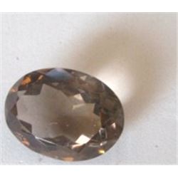 24.45 CARAT SMOKEY TOPAZ *RARE HUGE* OVAL CUT AND FACETED GEMSTONE!! GEMSTONE CAME OUT OF SAFE!!