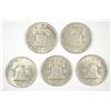 Image 2 : (5) 1948 FRANKLIN HALF DOLLARS