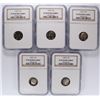 Image 1 : (5) SLABBED PROOF ROOSEVELT DIMES NGC PF-69 UC