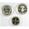 Image 2 : PROOF COMMEMORATIVES 96 SWIMMING HALF DOLLAR, 88 OLYMPIC & 91 USO SILVER DOLLARS