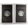 Image 2 : EISENHOWER SILVER PROOF DOLLARS: 1972 & 1973 IN ORIGINAL BOXES
