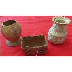 3 Native American Baskets