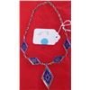 Image 1 : Sterling Silver Signed Inlaid Necklace- Lapis Azul